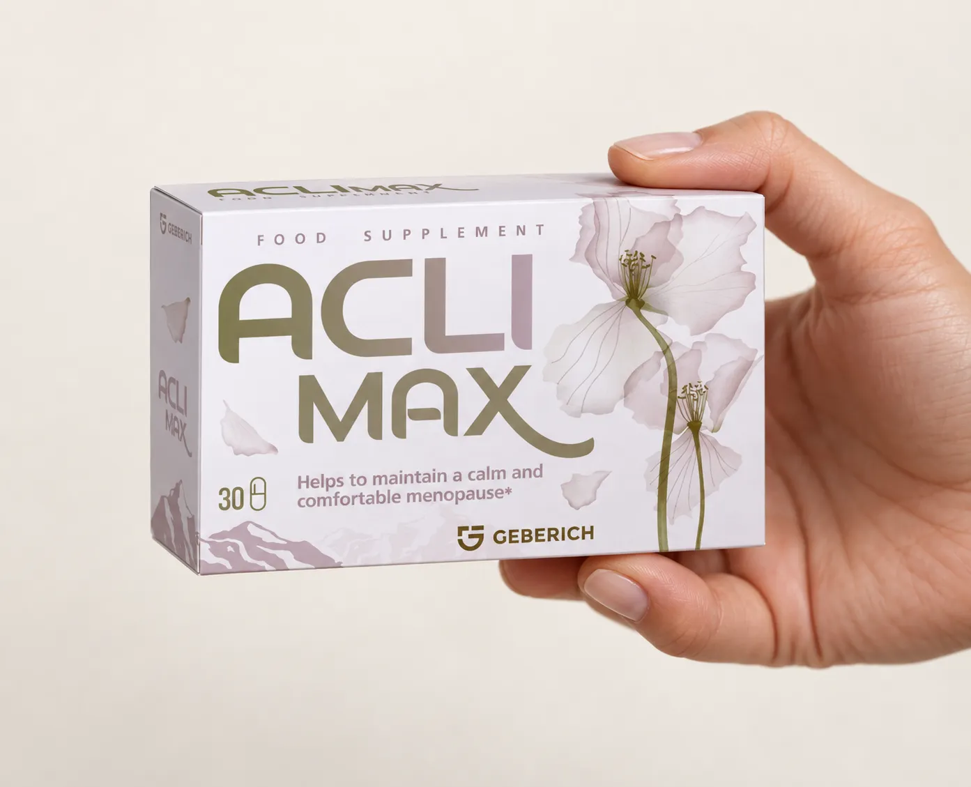 Aclimax — Verpackung in der Hand