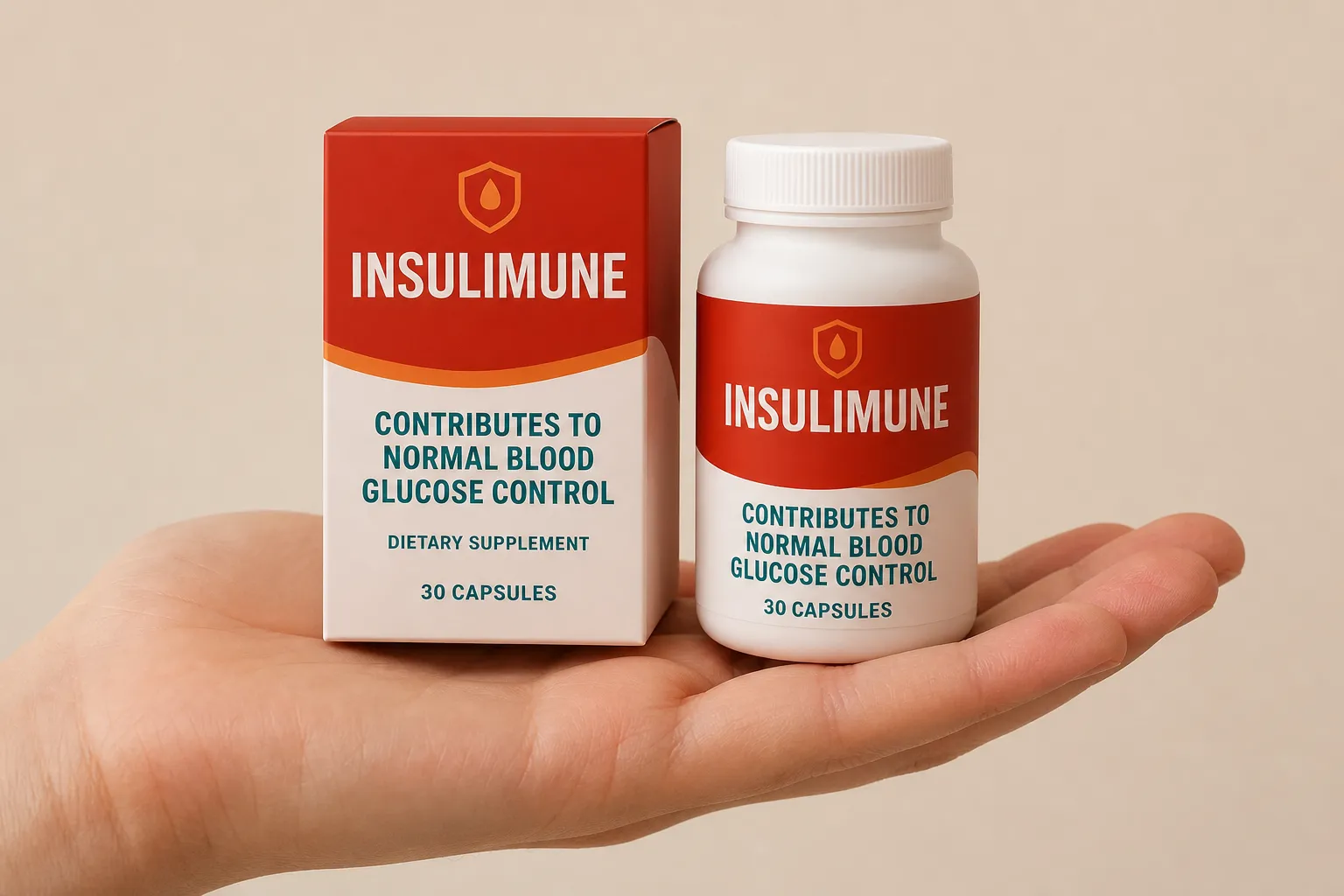 Insulimune + — Verpackung in der Hand