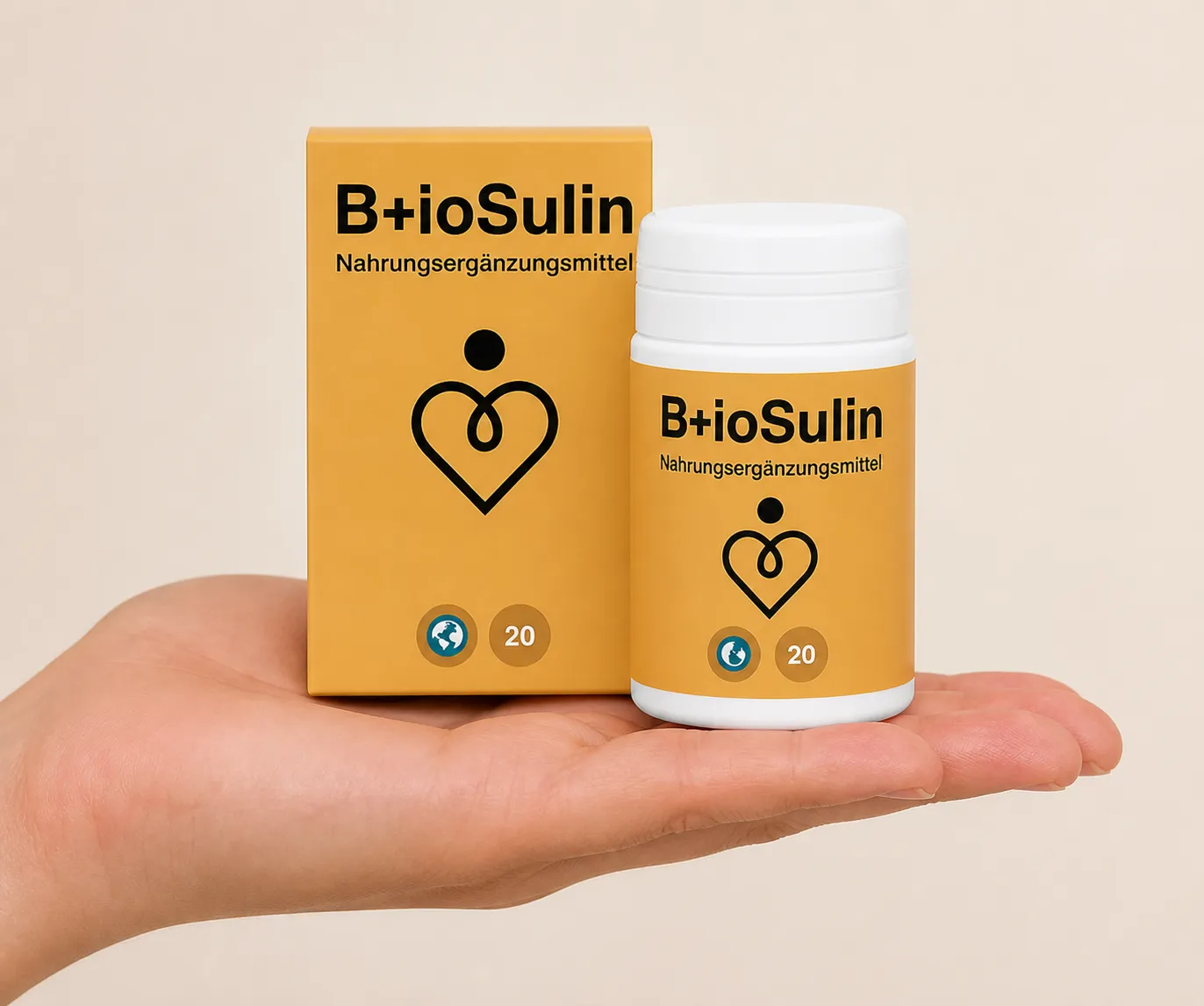 B+ioSulin — Verpackung in der Hand