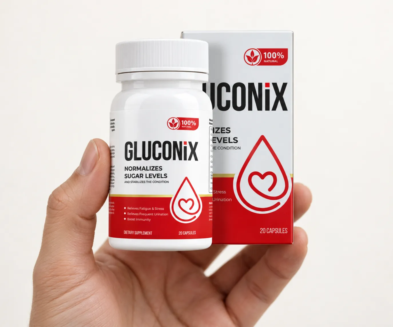 Gluconix — Verpackung in der Hand