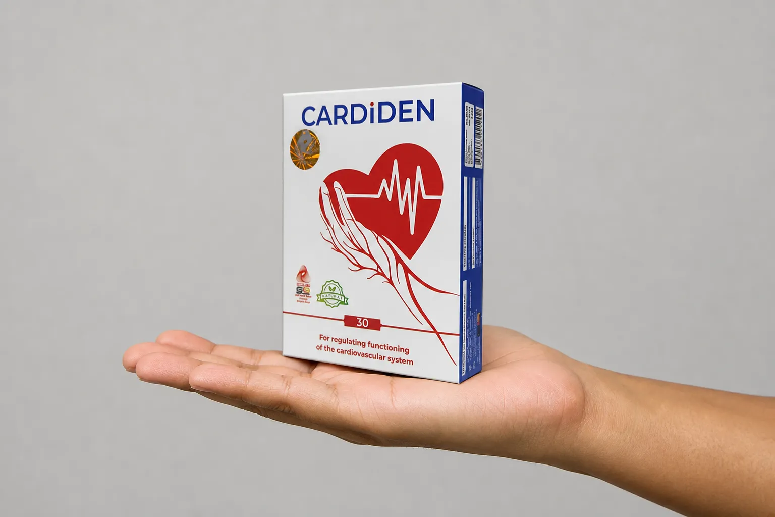Cardiden — Verpackung in der Hand