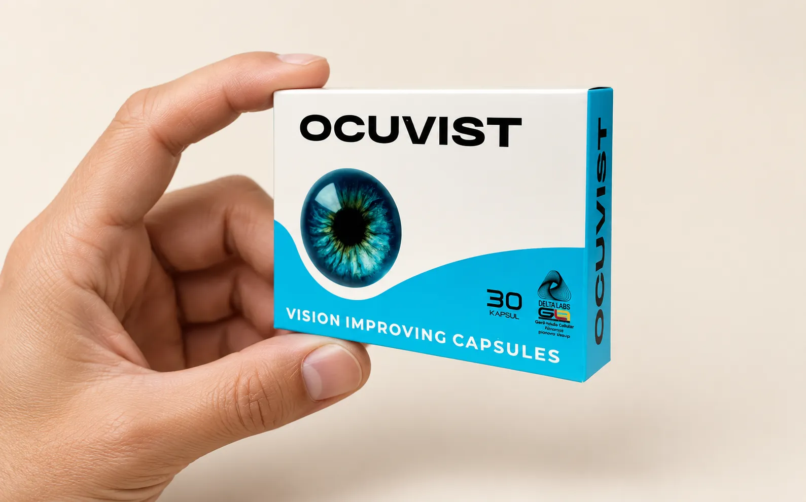 Ocuvist — Verpackung in der Hand