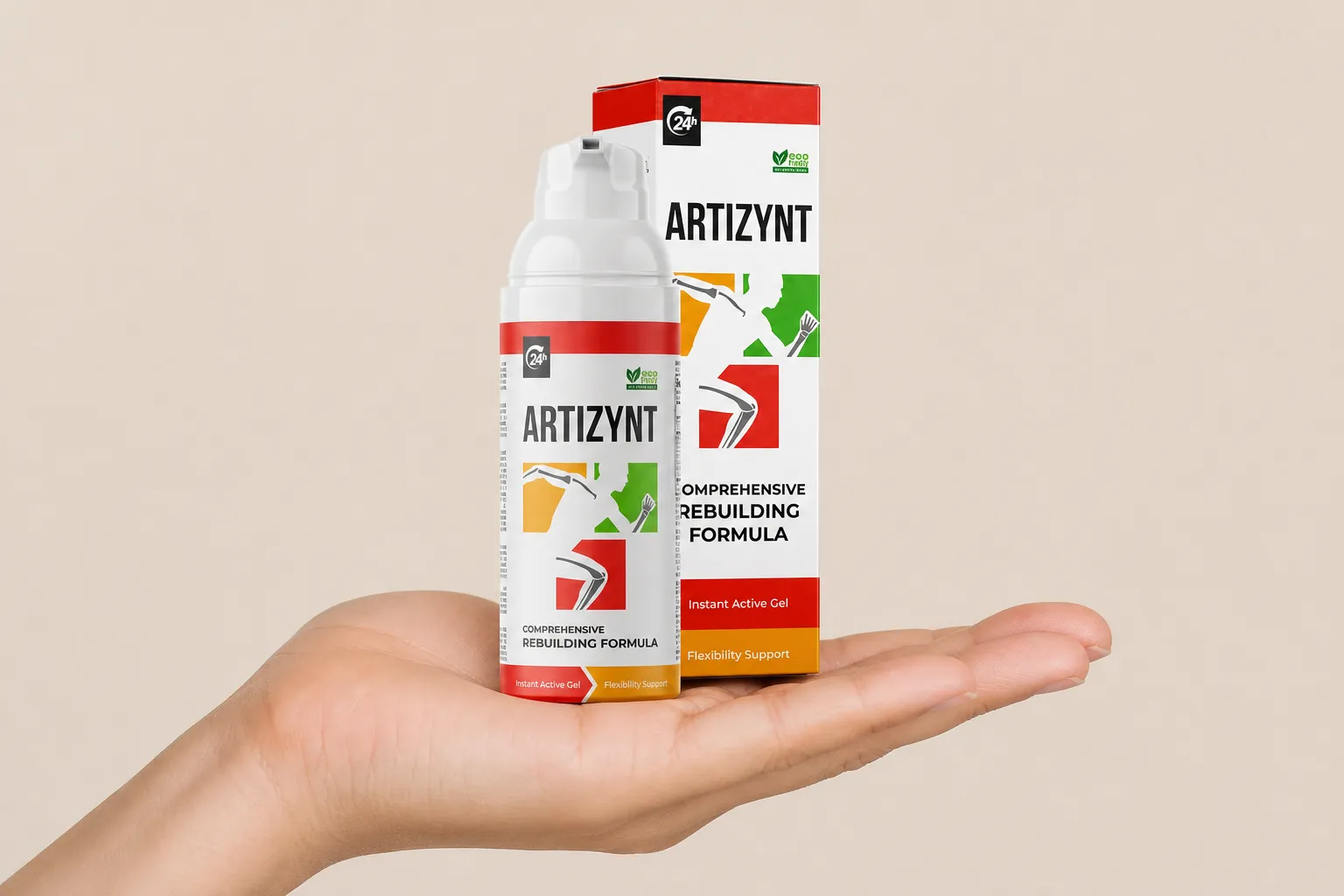 ArtiZynt Gel — Verpackung in der Hand