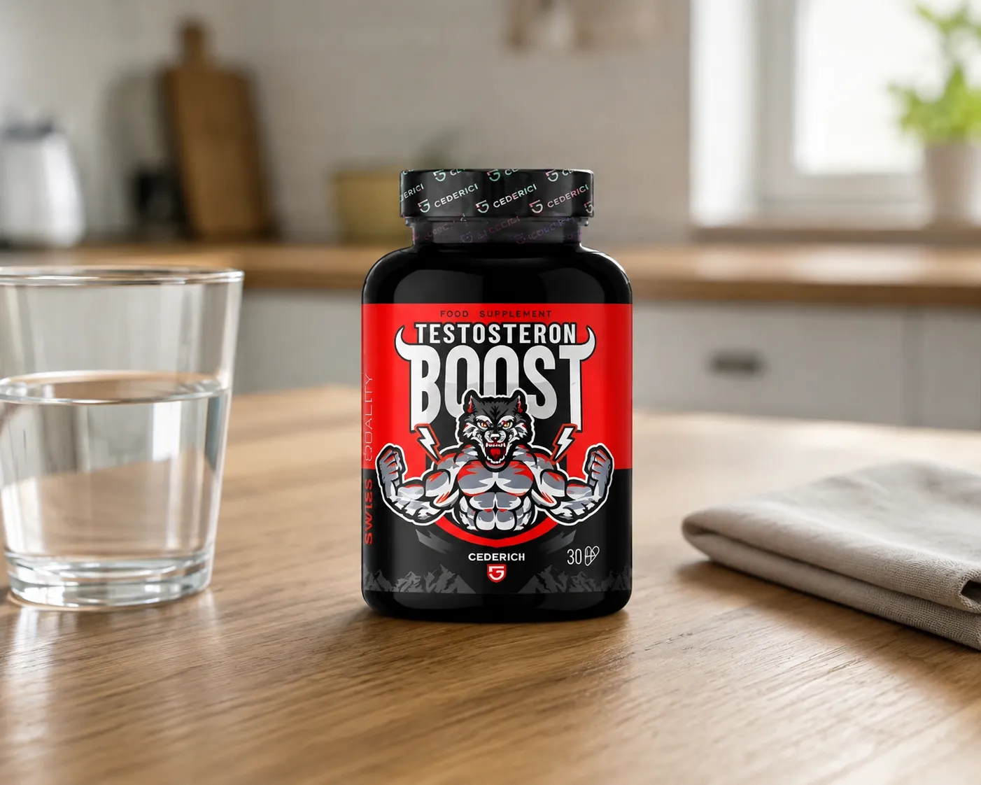 Testosteron Boost — Verpackung im Alltag