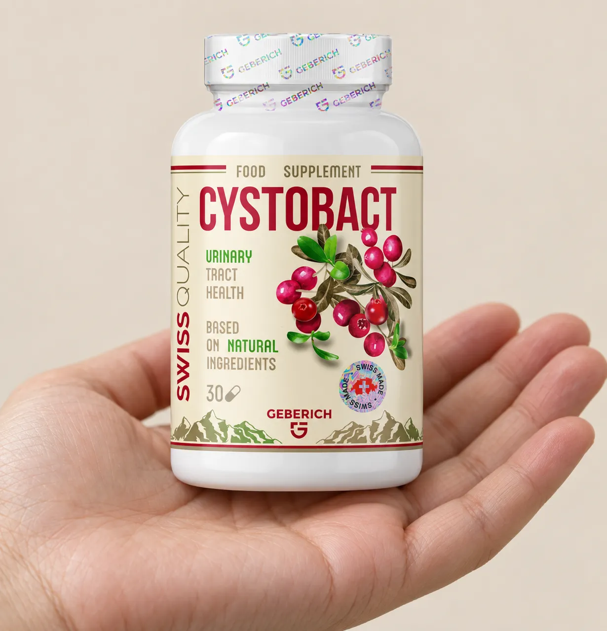 CYSTOBACT — Verpackung in der Hand
