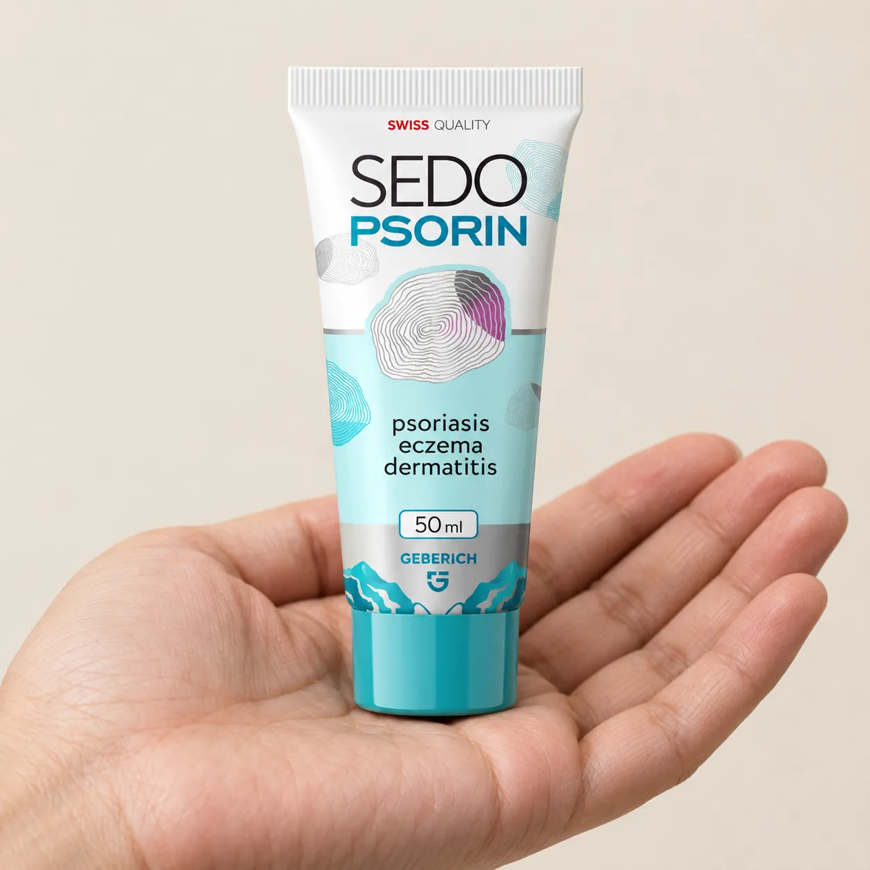 Sedopsorin — Verpackung in der Hand