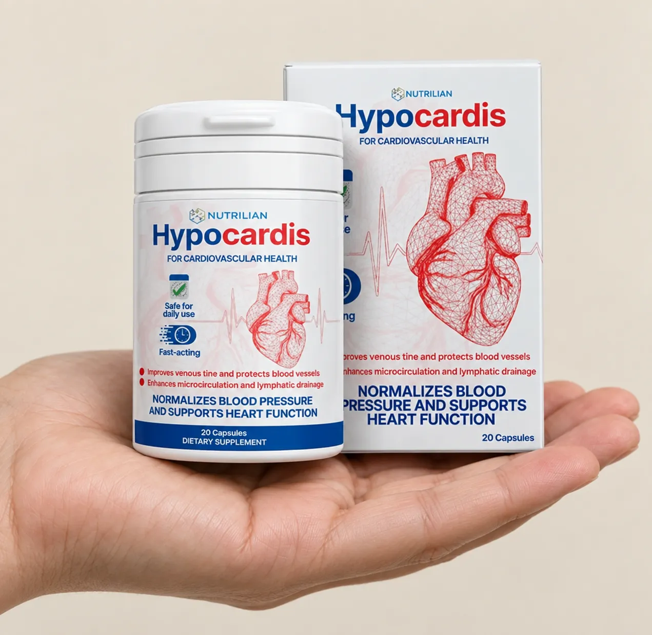 Hypocardis — Verpackung in der Hand