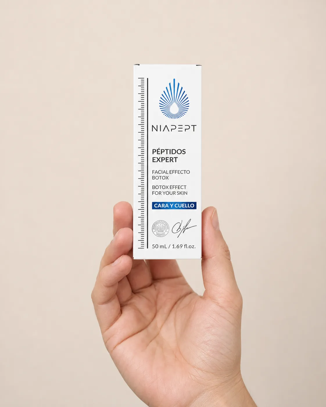 Niapept — Verpackung in der Hand