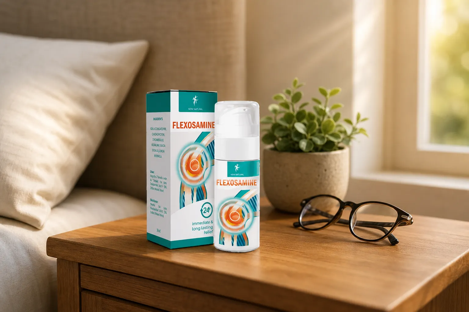 Flexosamine Gel Google — Verpackung im Alltag