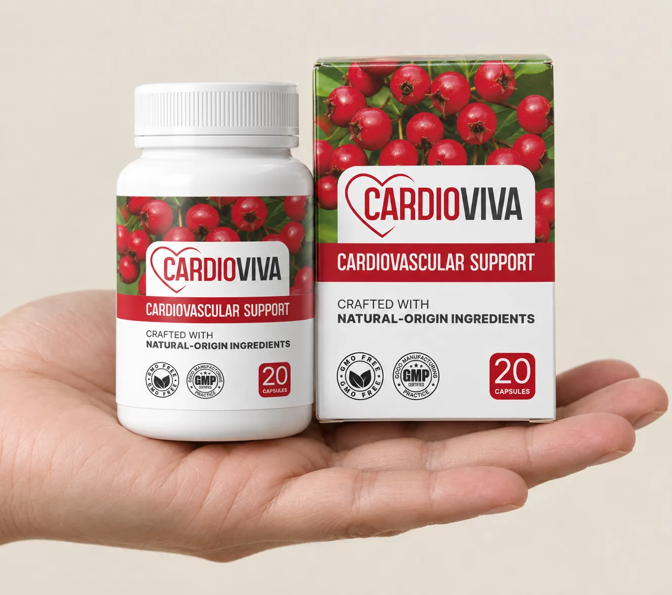 CardioViva — Verpackung in der Hand