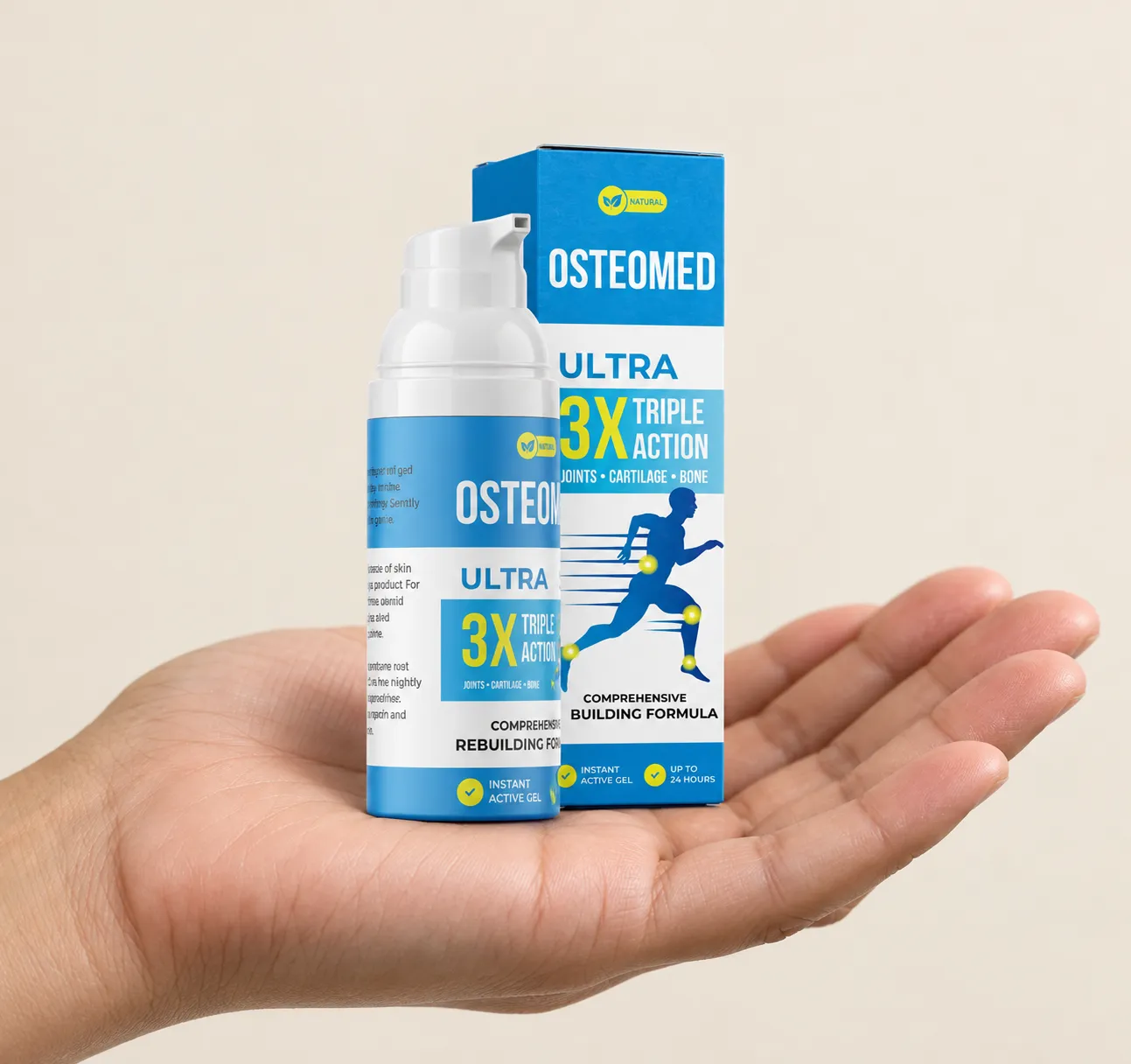 Osteomed — Verpackung in der Hand