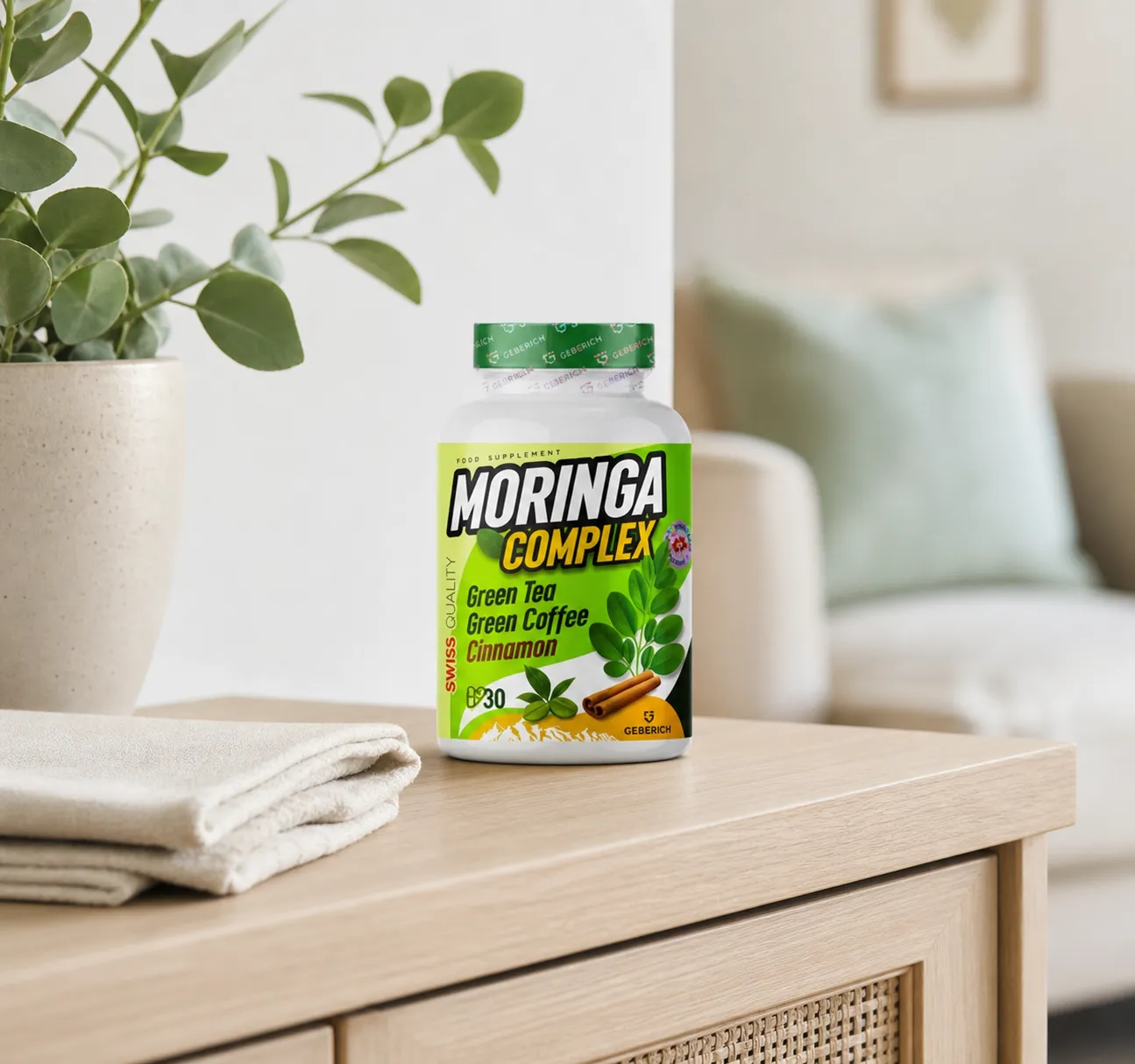 Moringa Complex — Verpackung im Alltag