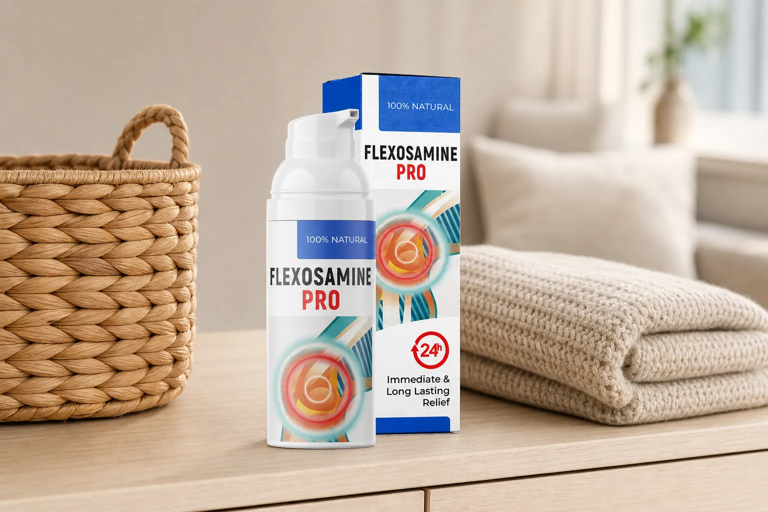 Flexosamine PRO — Verpackung im Alltag