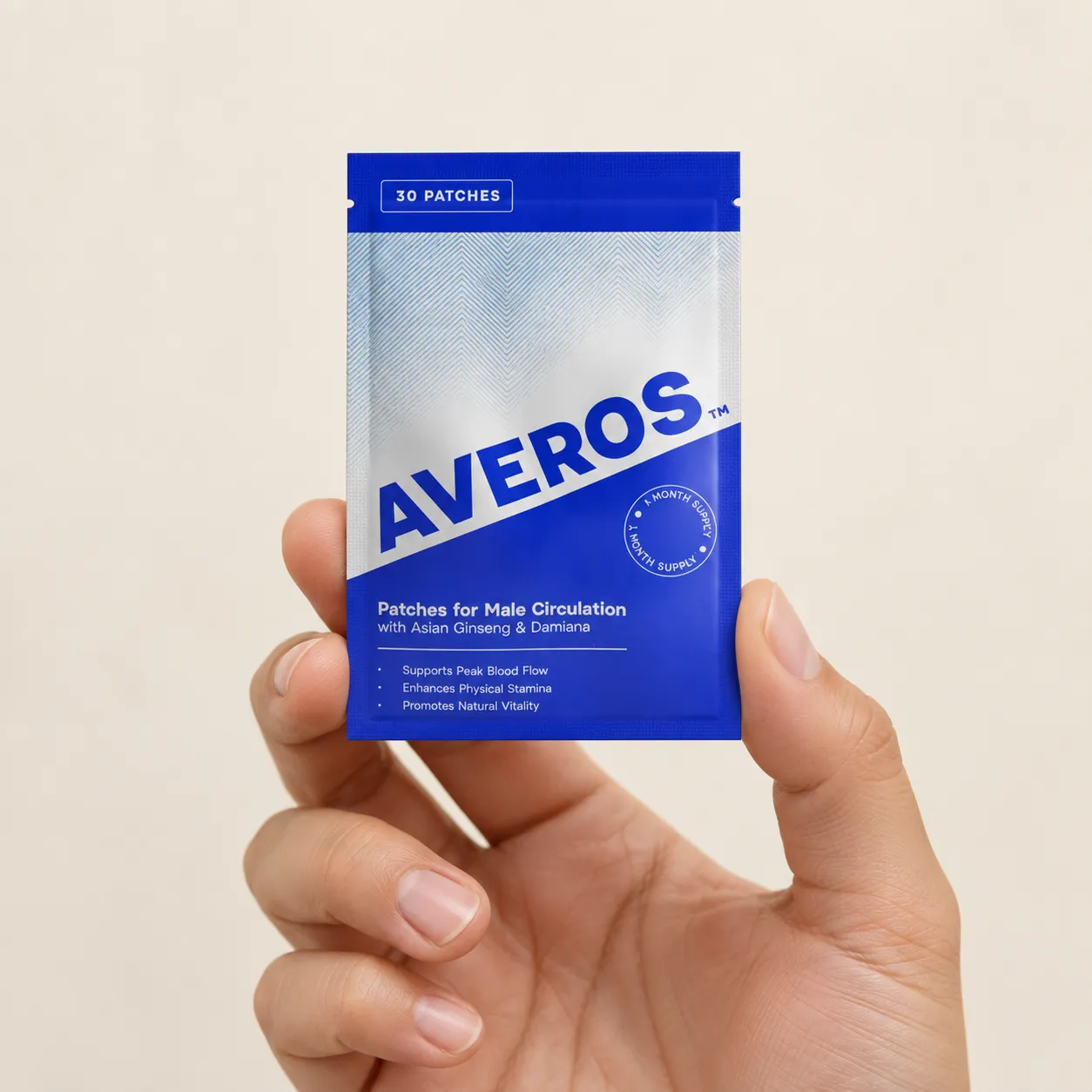 AVEROS — Verpackung in der Hand