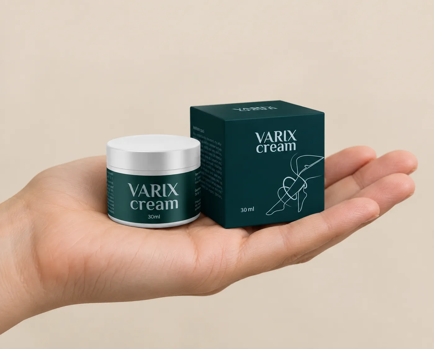 Varix cream — Verpackung in der Hand