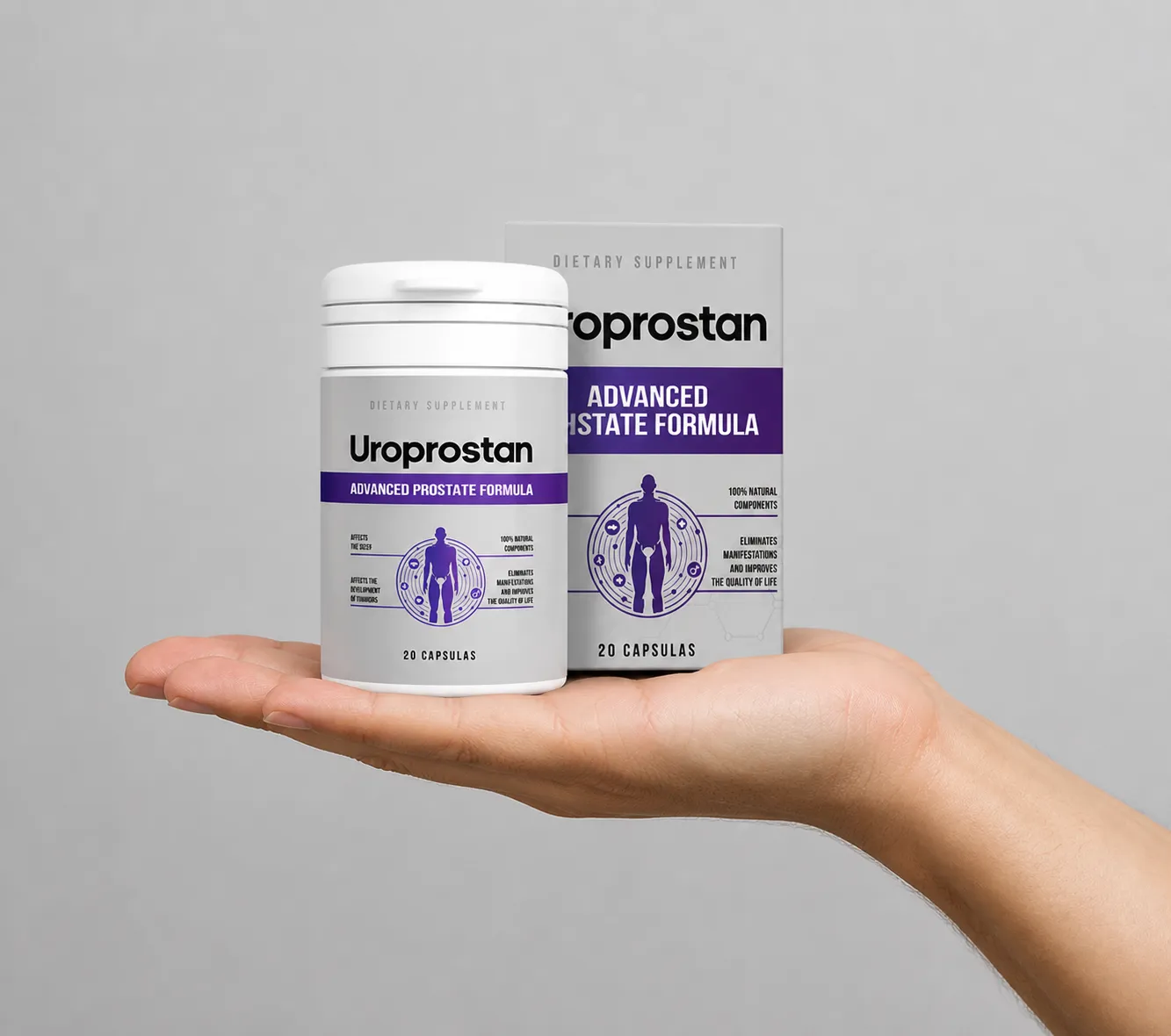 Uroprostan — Verpackung in der Hand