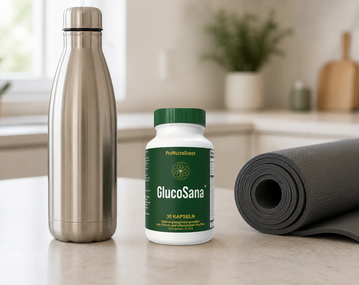 GlucoSana — Verpackung im Alltag
