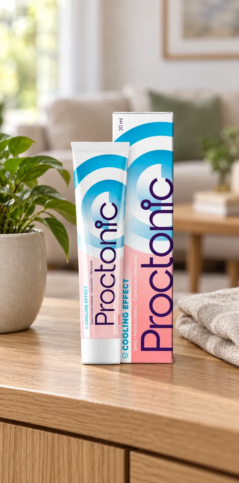 Proctonic — Verpackung im Alltag