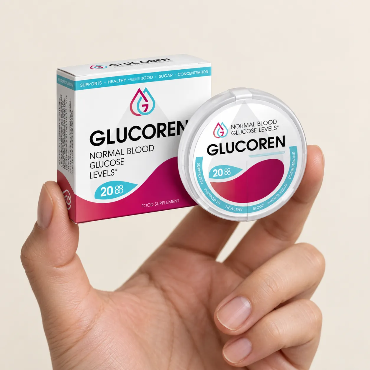 Glucoren 29 EUR — Verpackung in der Hand