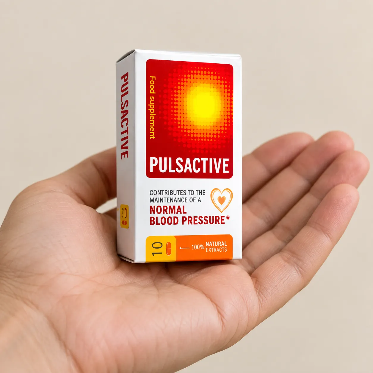 Pulsactive — Verpackung in der Hand