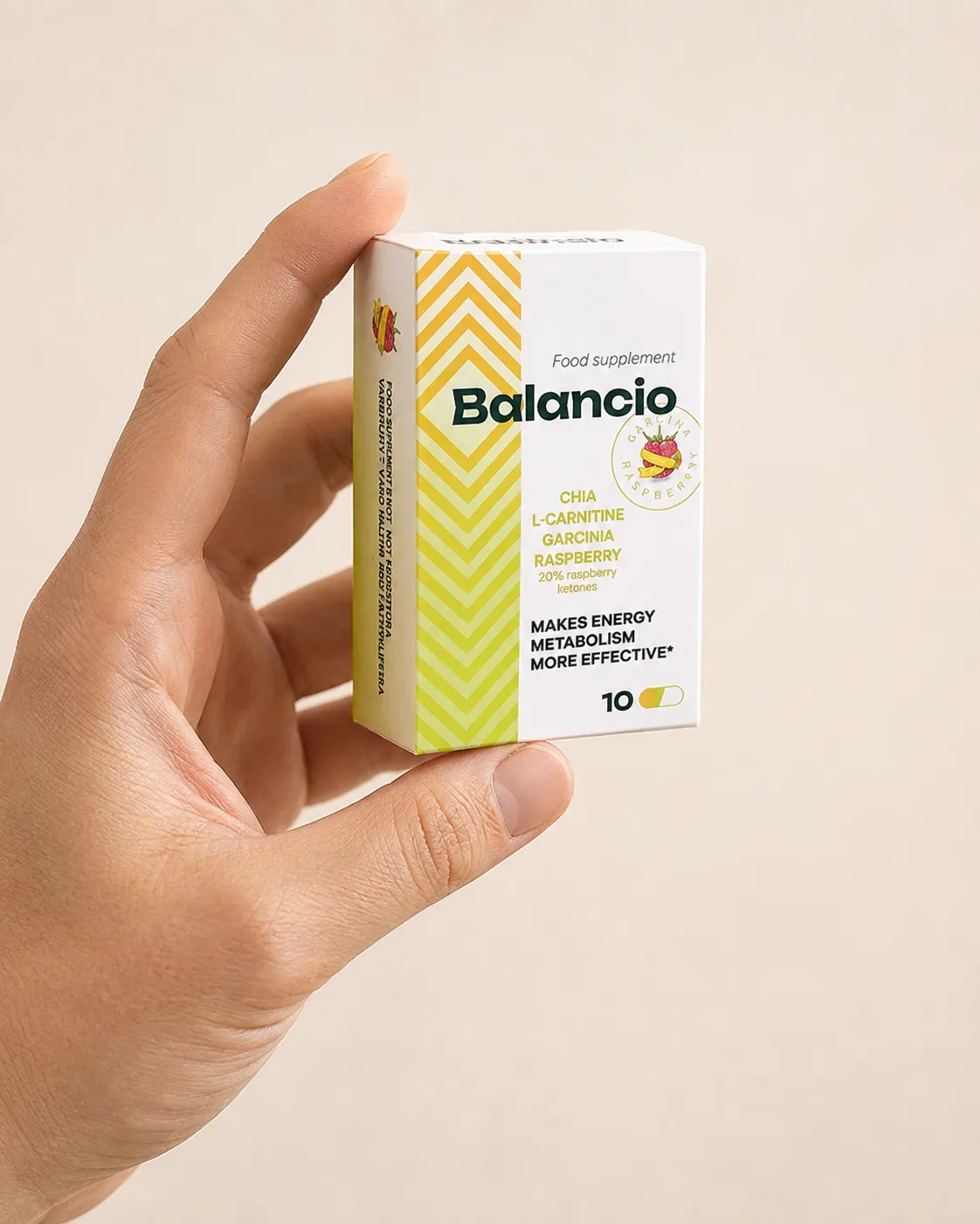 Balancio — Verpackung in der Hand