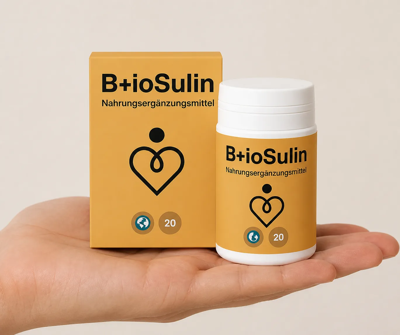 Bio+Sulin — Verpackung in der Hand